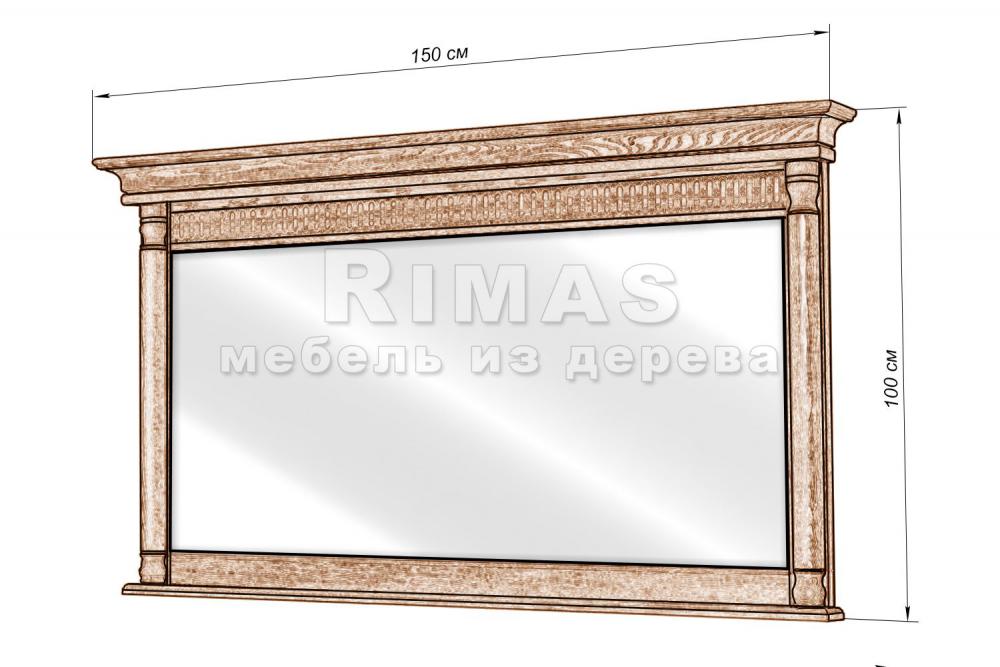 Зеркало «Валео широкое» из массива дерева
