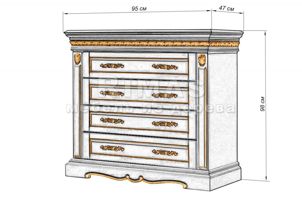 Комод «Милано» из массива дерева