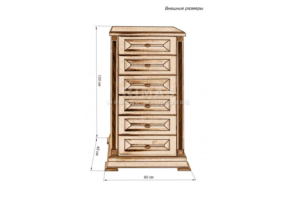 Комод «Брешиа 3» из массива дерева