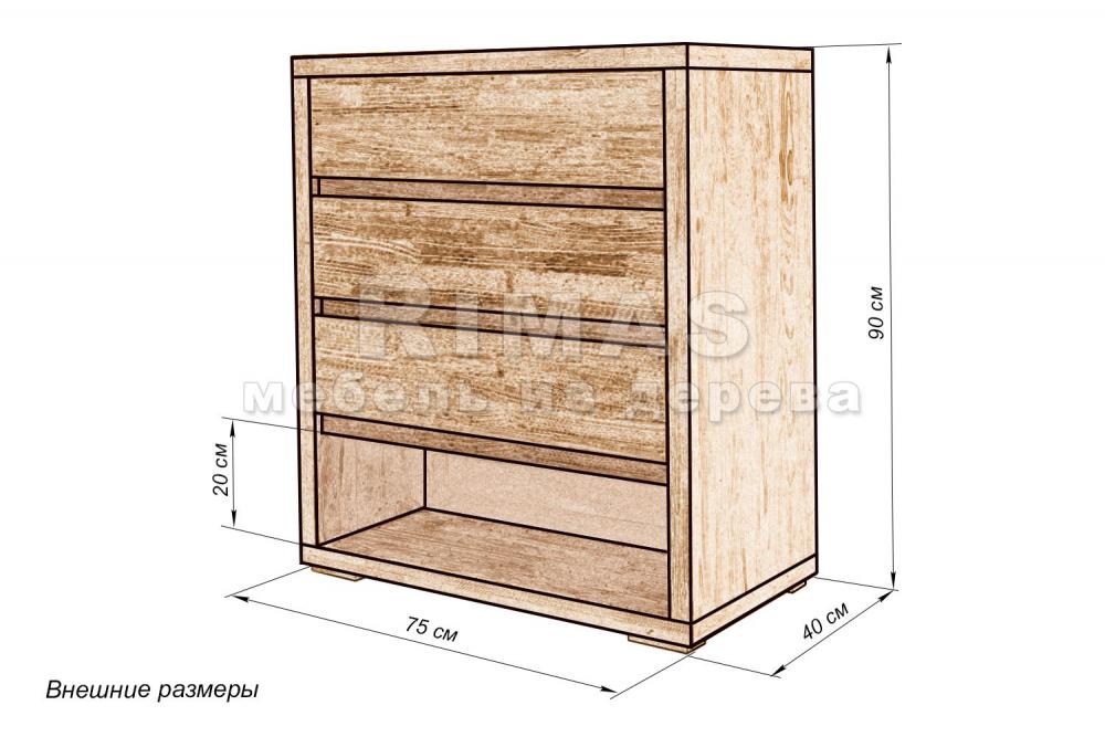 Комод «Ливорно» из массива дерева