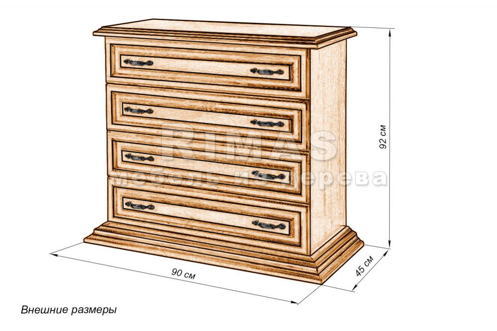 Комод «Равенна 3» из массива дерева