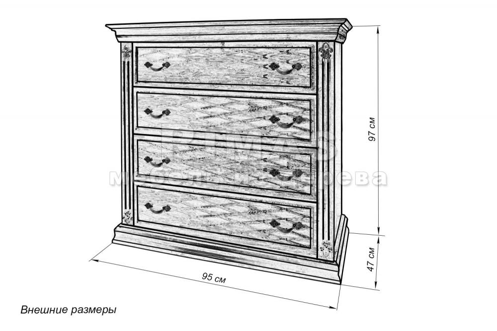 Комод «Аликанте 1» из массива дерева