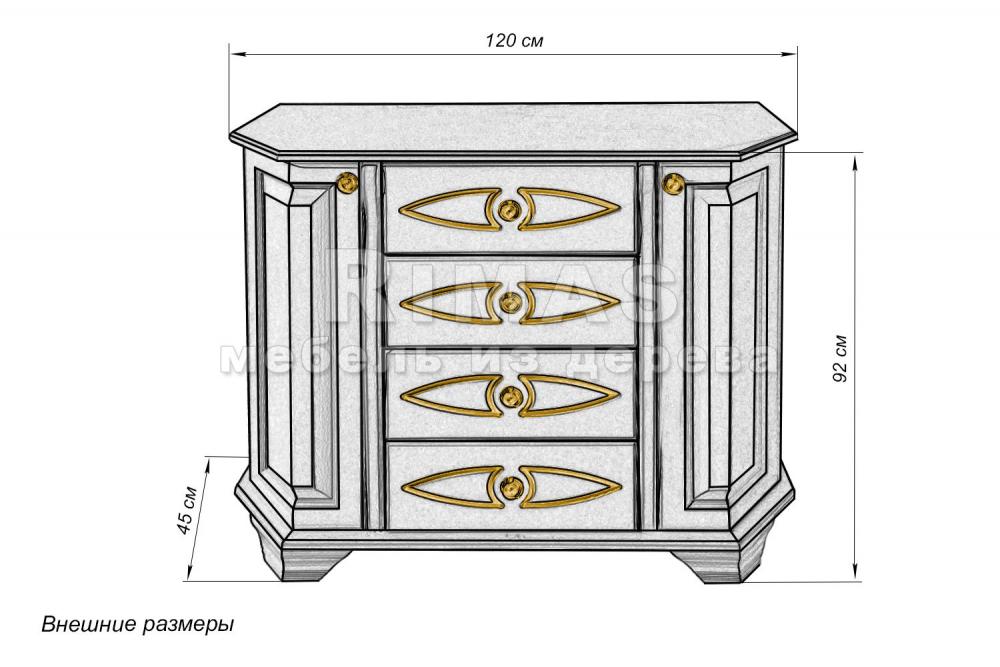 Комод «Бадалона» из массива дерева