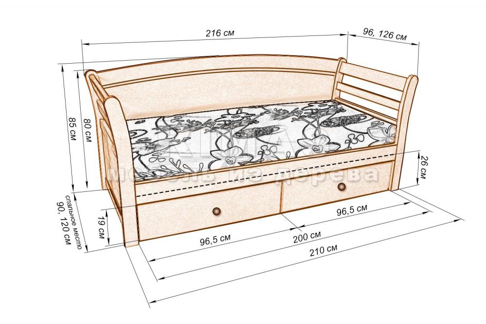 Детская кровать «Патра без ящиков» из массива дерева