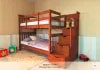 Детская кровать «Сиена с лестницей» из массива дерева