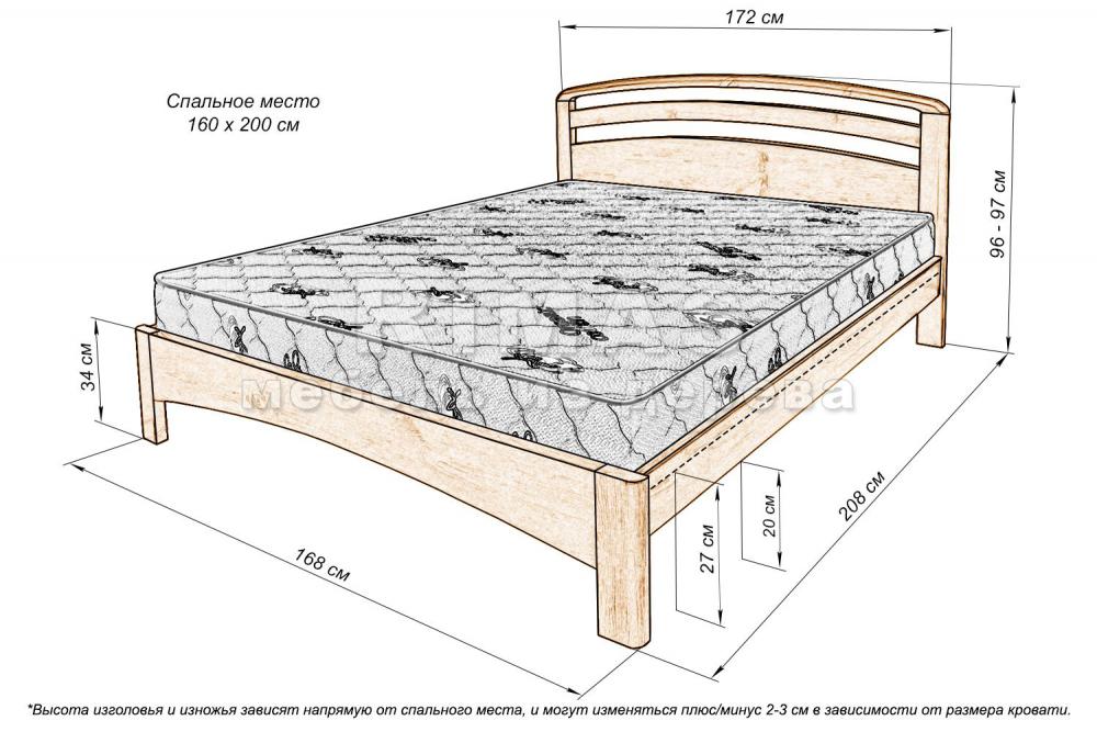 Кровать «Катания 2» из массива дерева