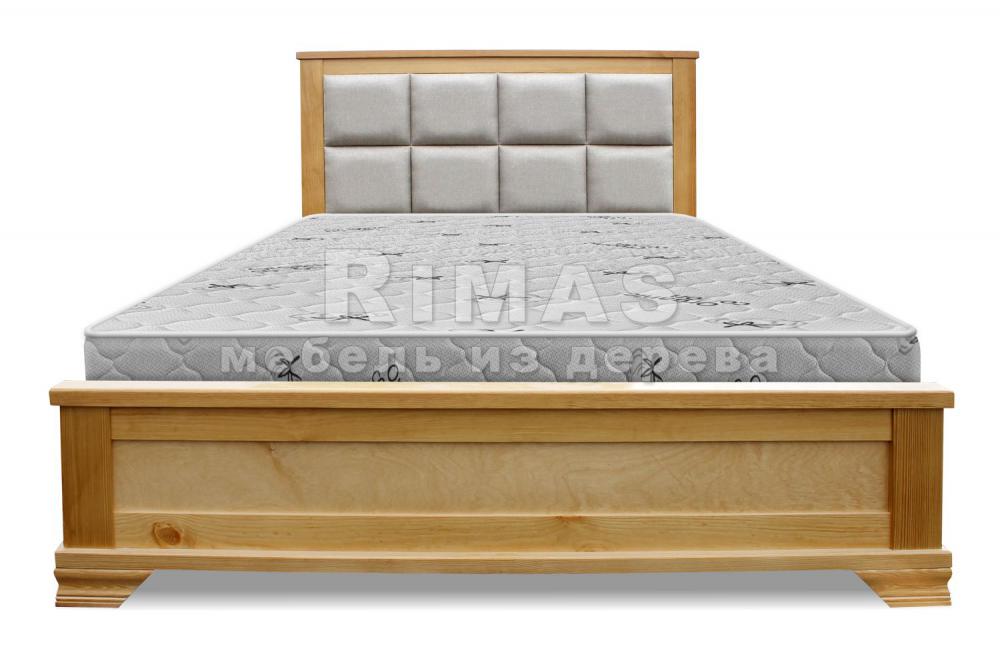 Кровать «Классика с мягкой вставкой» из массива дерева