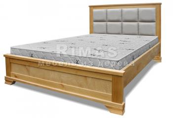 Кровать с подъёмным механизмом из сосны «Классика с мягкой вставкой»