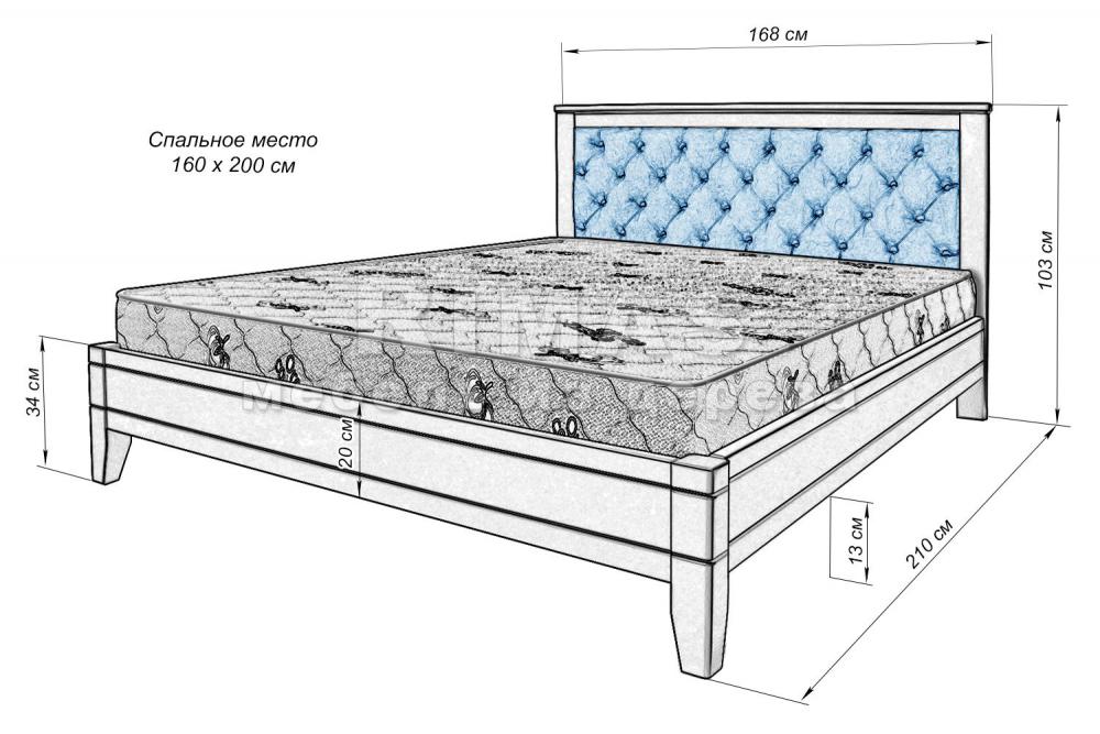 Кровать «Агата» из массива дерева