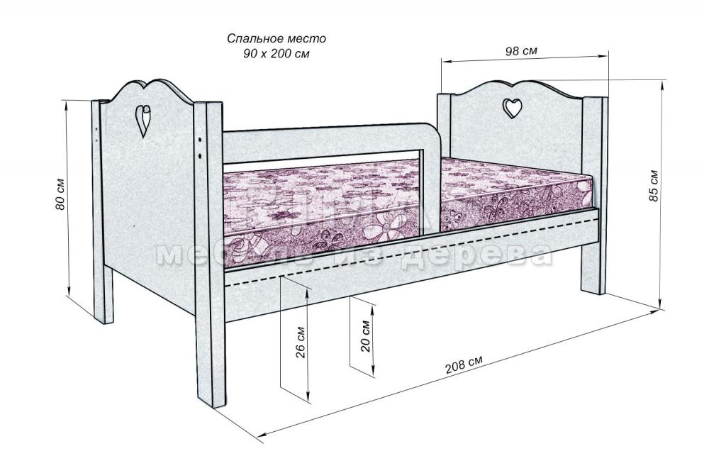 Детская кровать «Алиса в стране чудес» из массива дерева