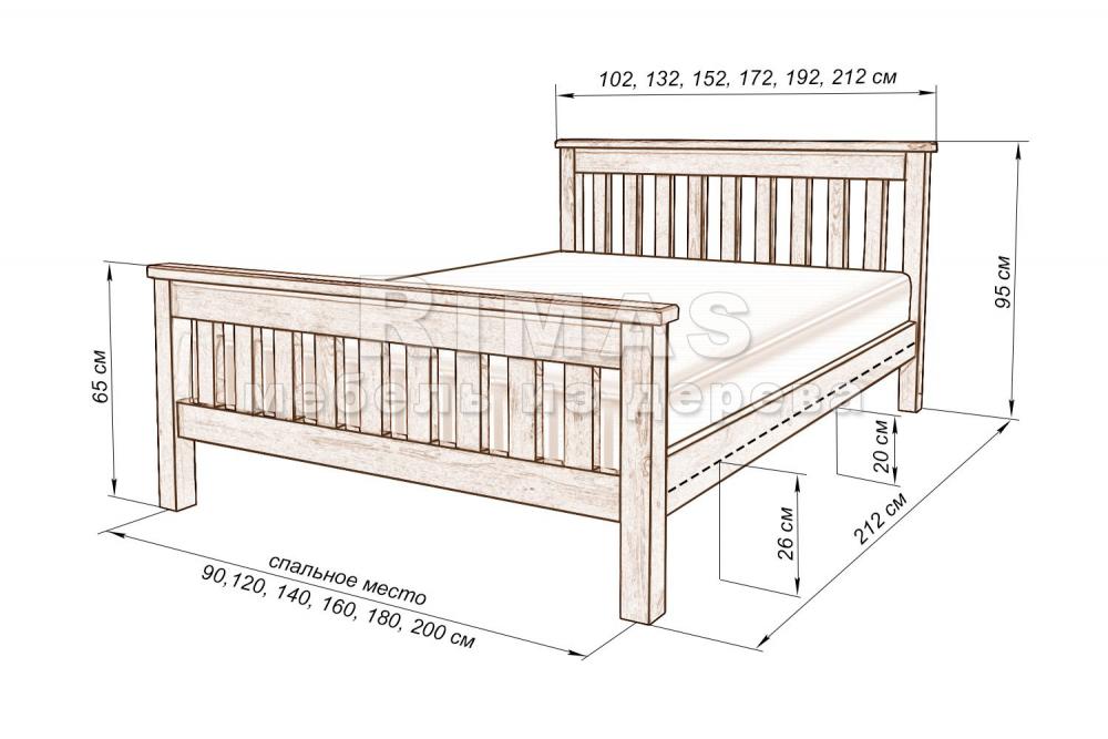 Кровать «Ломбардия» из массива дерева