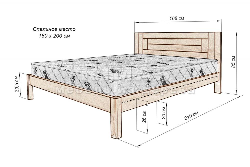Кровать «Таранто» из массива дерева
