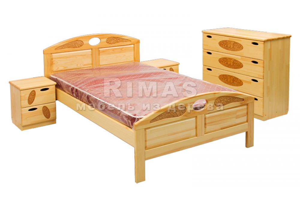 Кровать «Прато» из массива дерева