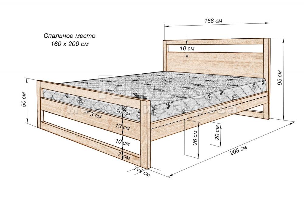 Чертеж кровати 120х200 из дерева