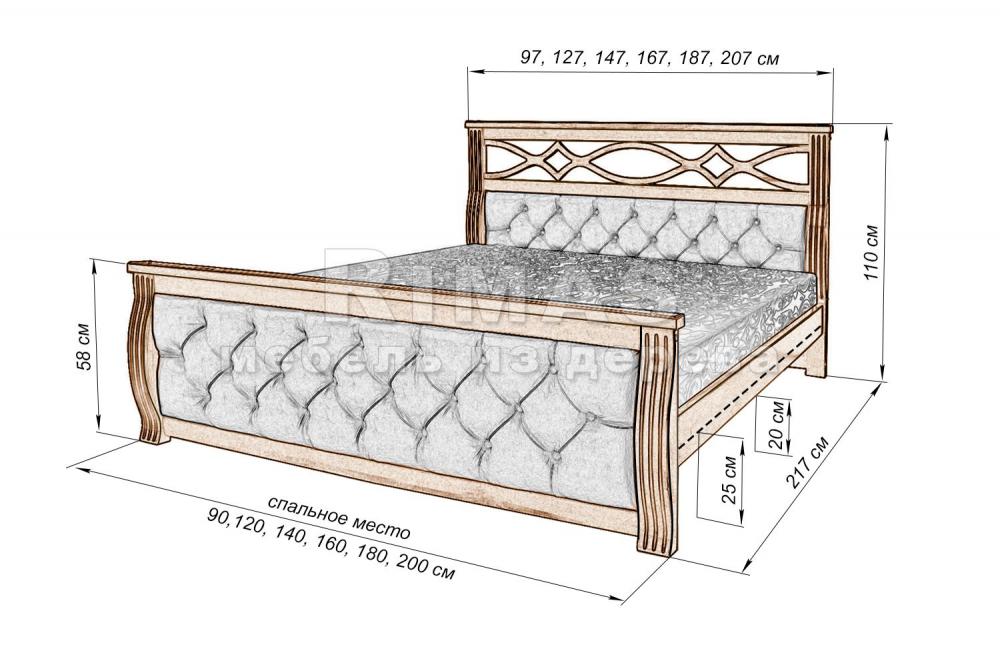 Кровать «Сарагоса» из массива дерева