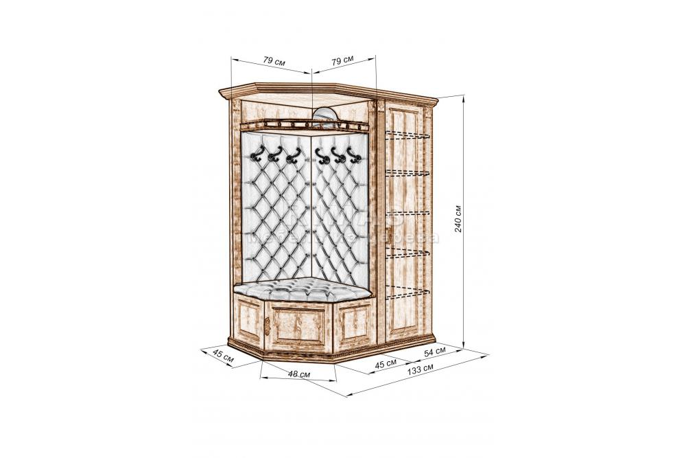 Прихожая «Мадрид 2» из массива дерева