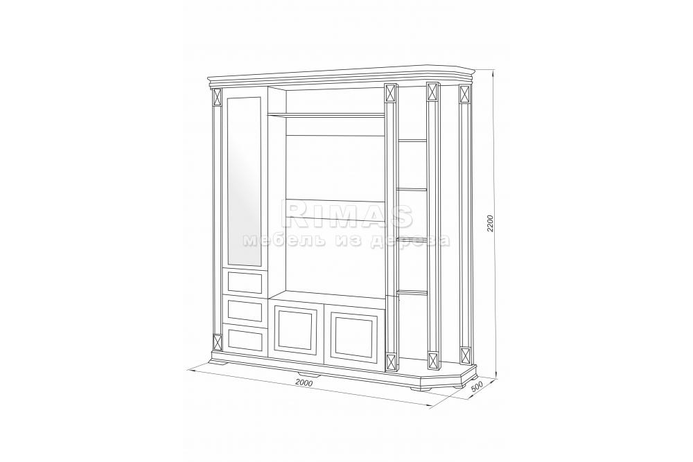 Прихожая «Овьедо 1» из массива дерева