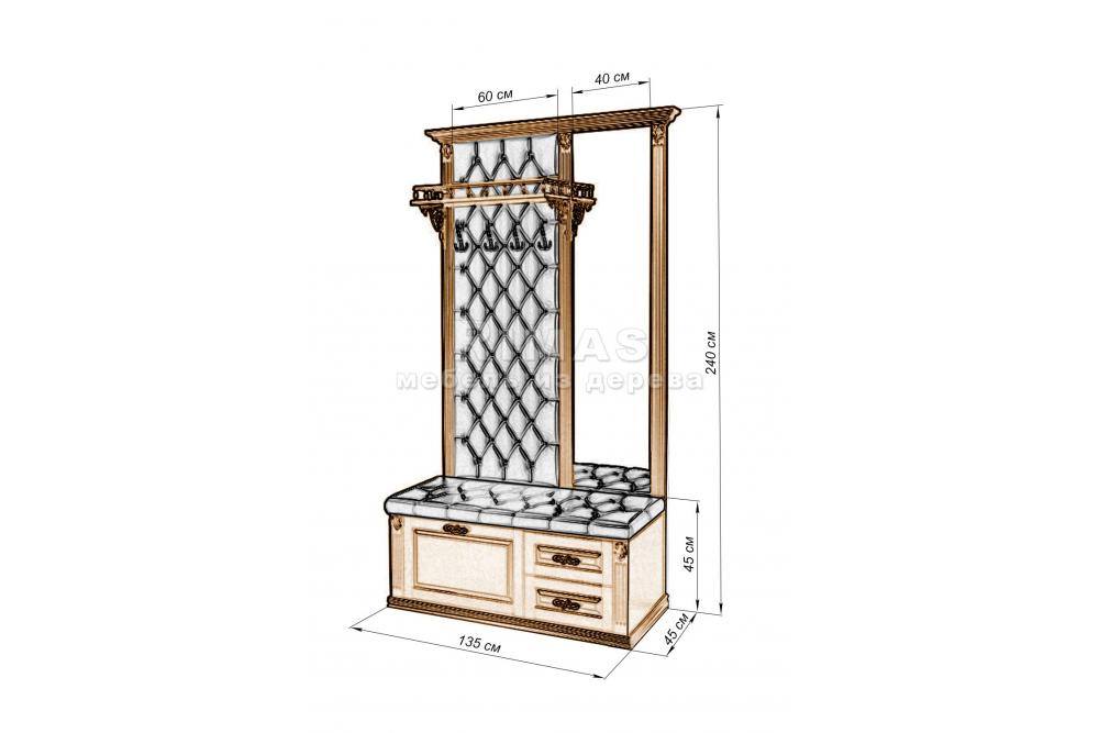 Прихожая «Валенсия 3» из массива дерева