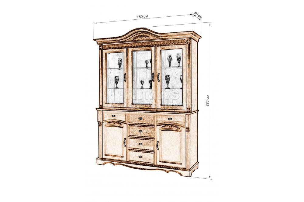 Шкаф «Валео буф» из массива дерева