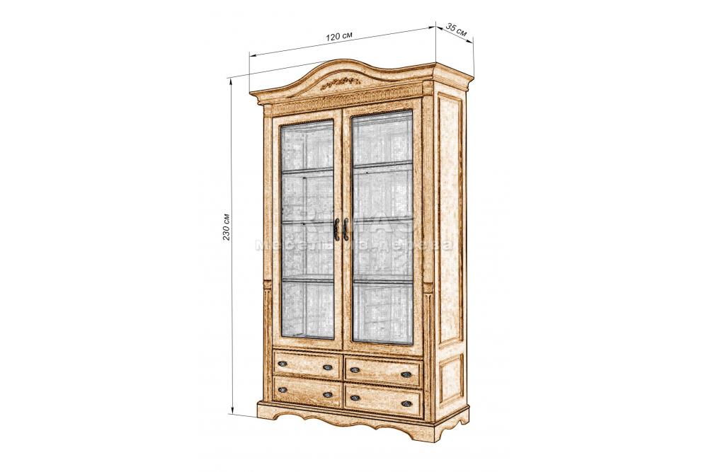 Шкаф «Валео сервант 2» из массива дерева
