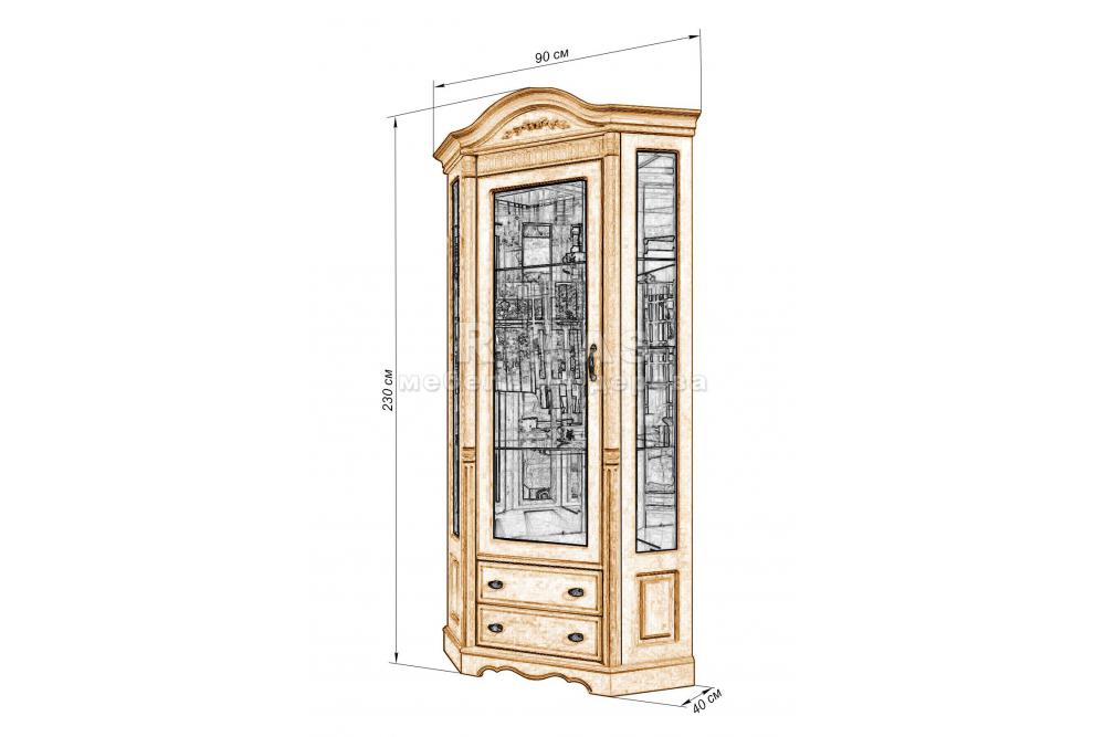 Шкаф «Валео сервант 3» из массива дерева