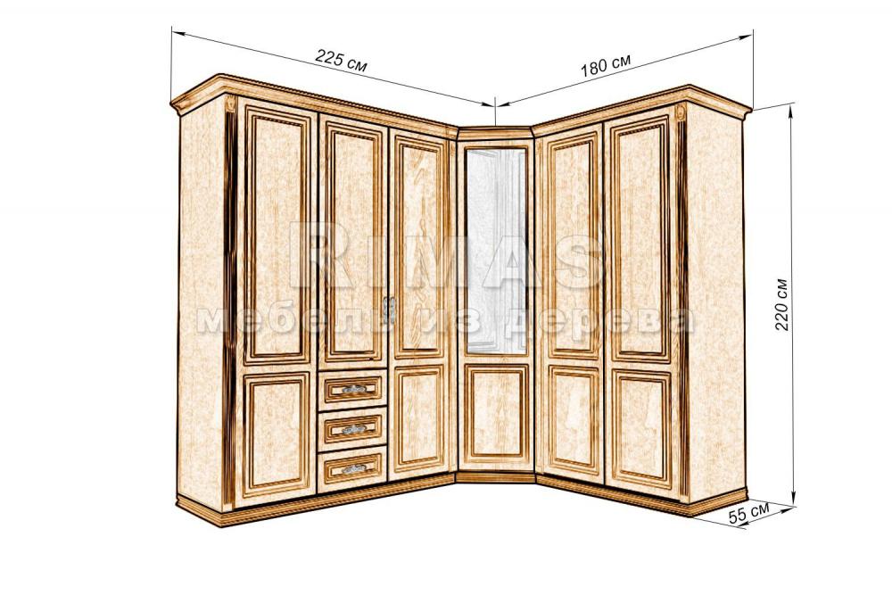 Шкаф «Таранто уг» из массива дерева