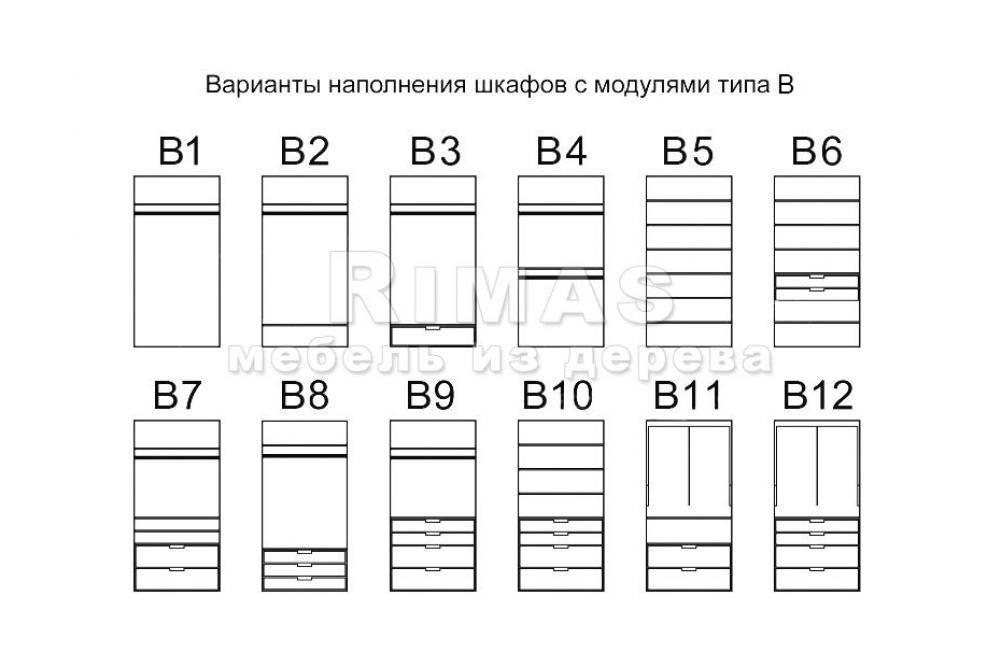 Шкаф «Таранто уг» из массива дерева