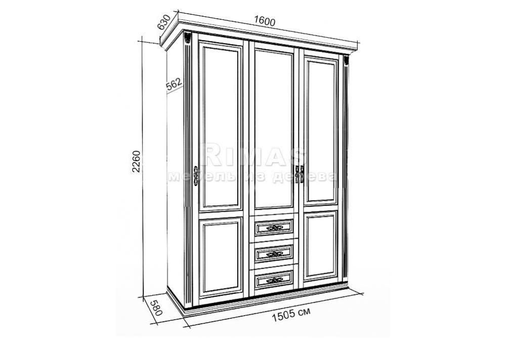 Шкаф «Таранто 3» из массива дерева