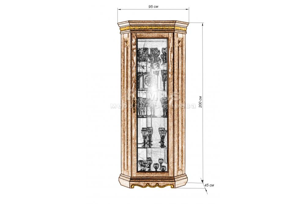 Шкаф «Милано сервант 2» из массива дерева