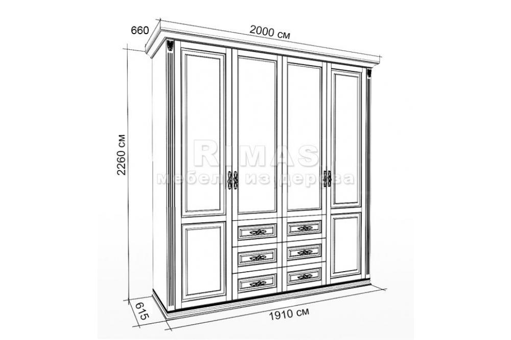 Шкаф «Таранто 4» из массива дерева