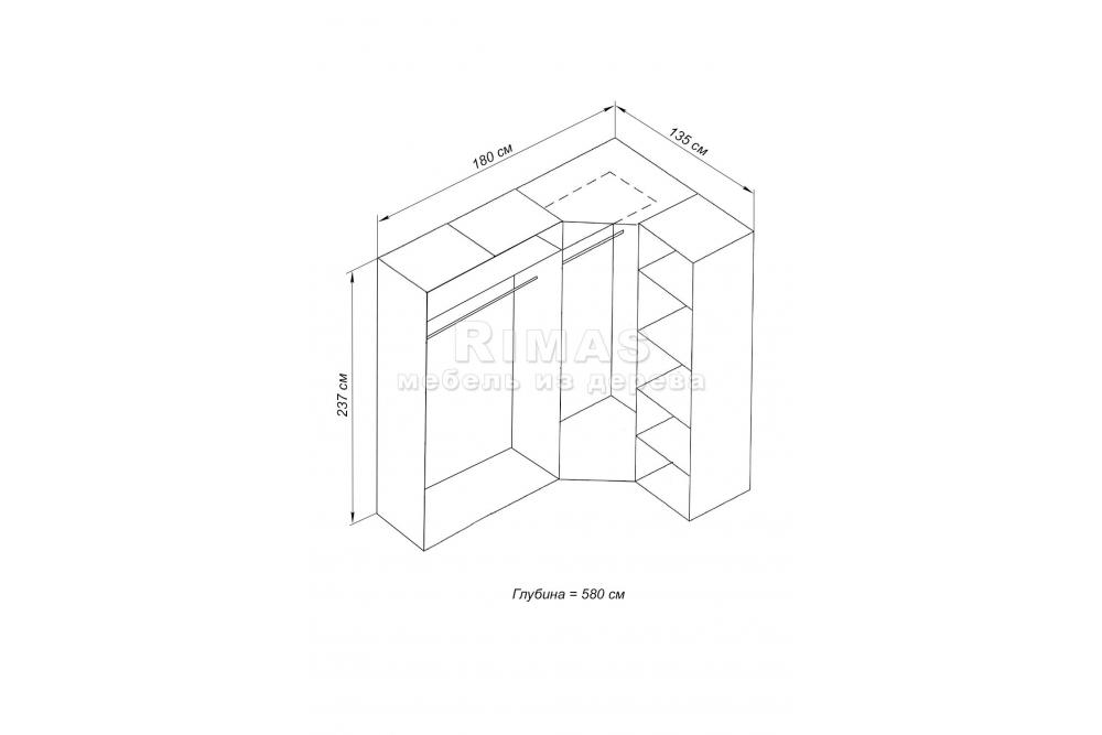 Шкаф «Валенсия уг» из массива дерева