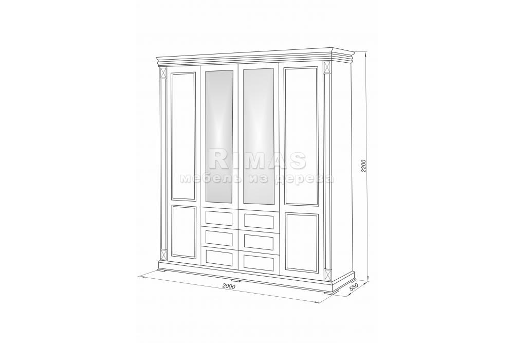 Шкаф «Овьедо 41» из массива дерева