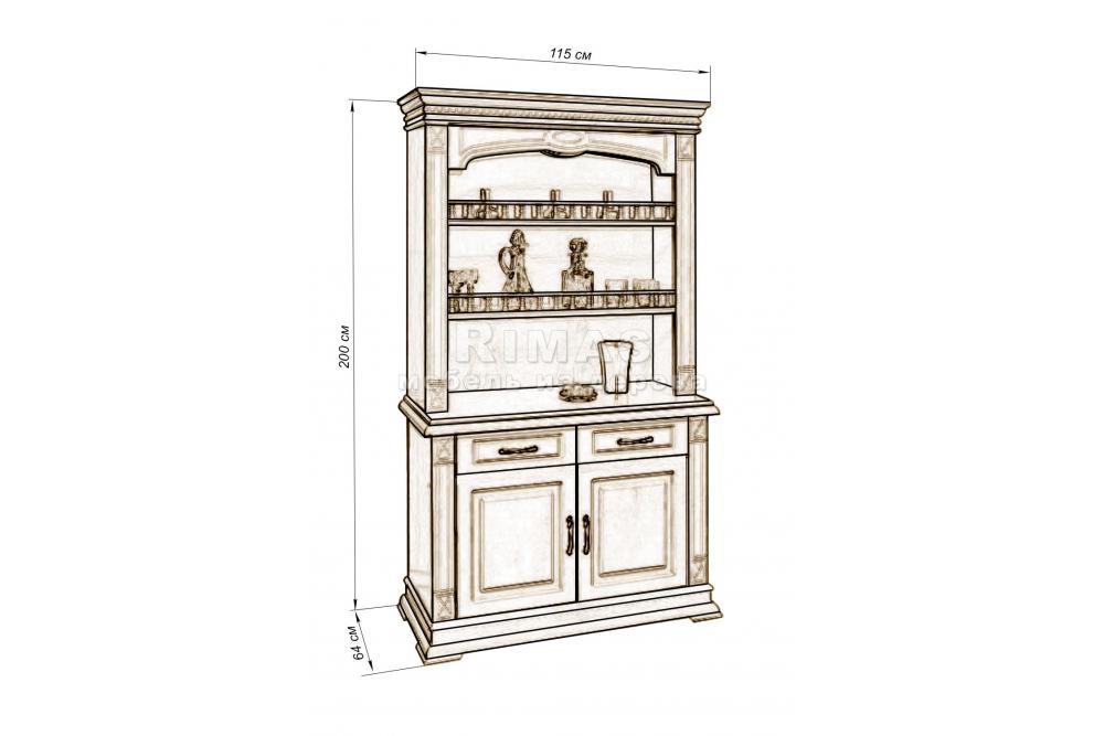 Шкаф «Овьедо комбинированный» из массива дерева