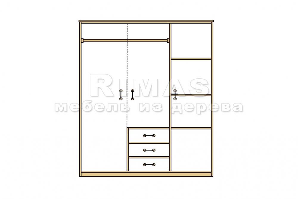 Шкаф «Бари 2» из массива дерева