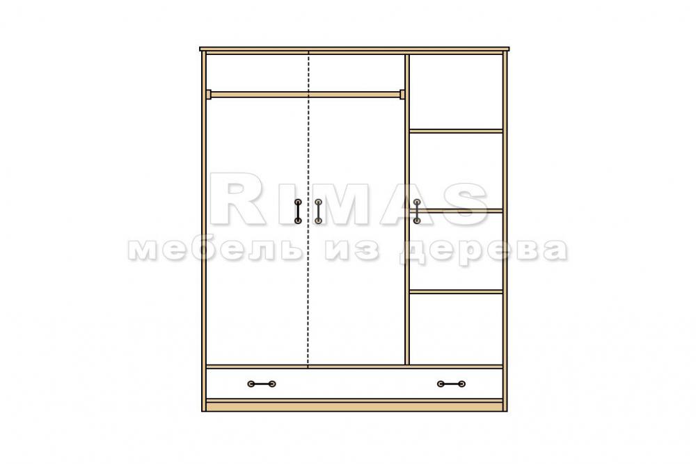 Шкаф «Бари 7» из массива дерева
