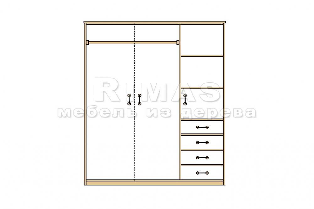 Шкаф «Бари 9» из массива дерева