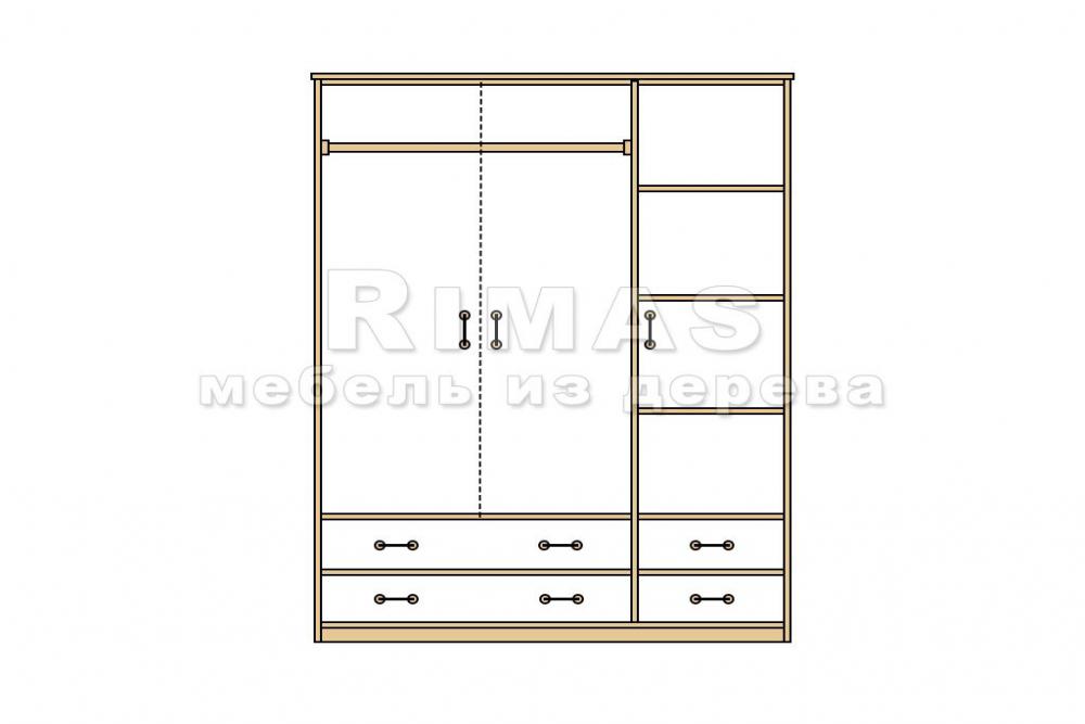 Шкаф «Бари 18» из массива дерева
