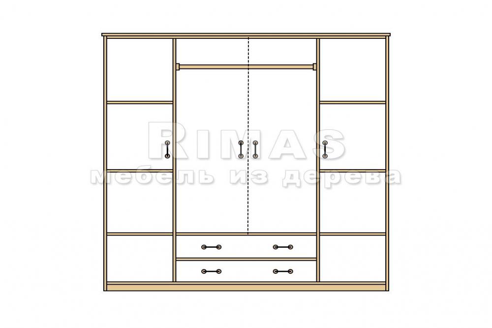 Шкаф «Бари 19» из массива дерева