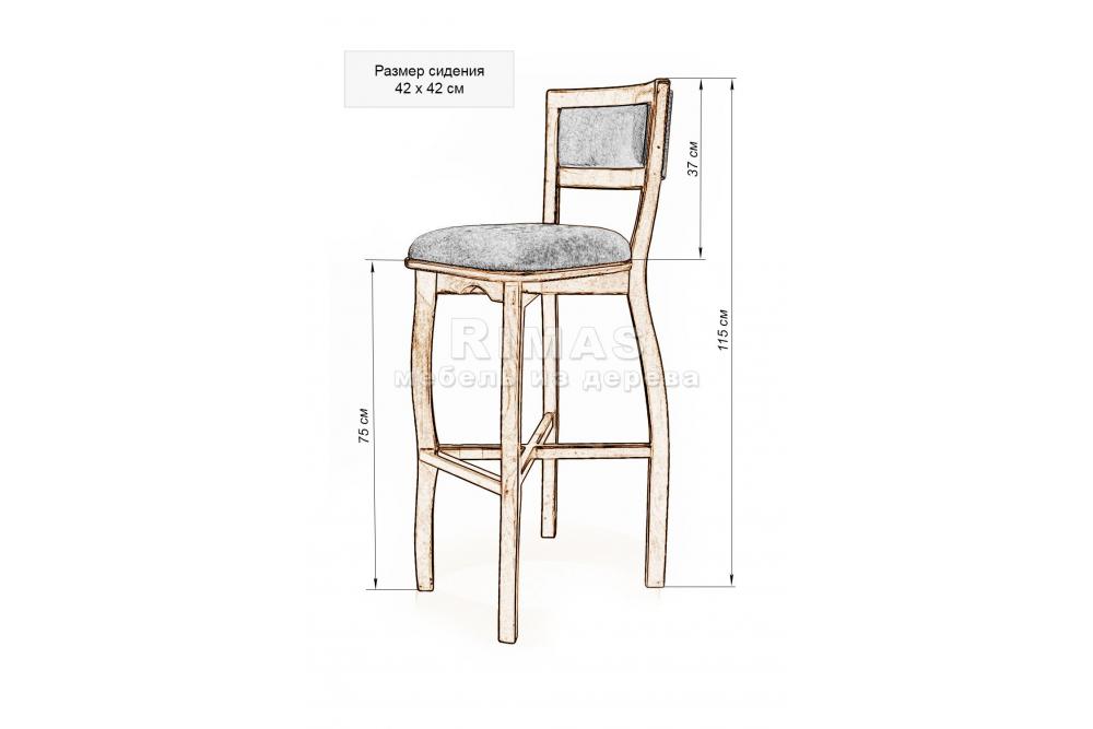 Стул «Пьемонт 2 барный» из массива дерева