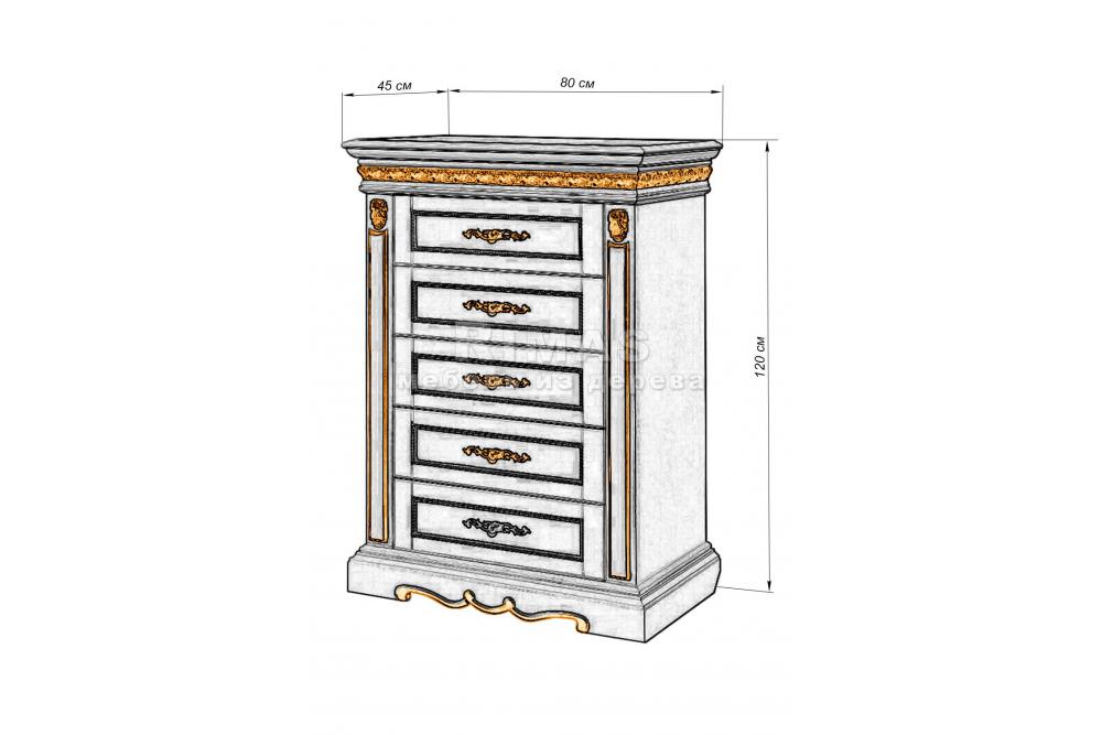 Тумба «Милано 5 ящ» из массива дерева