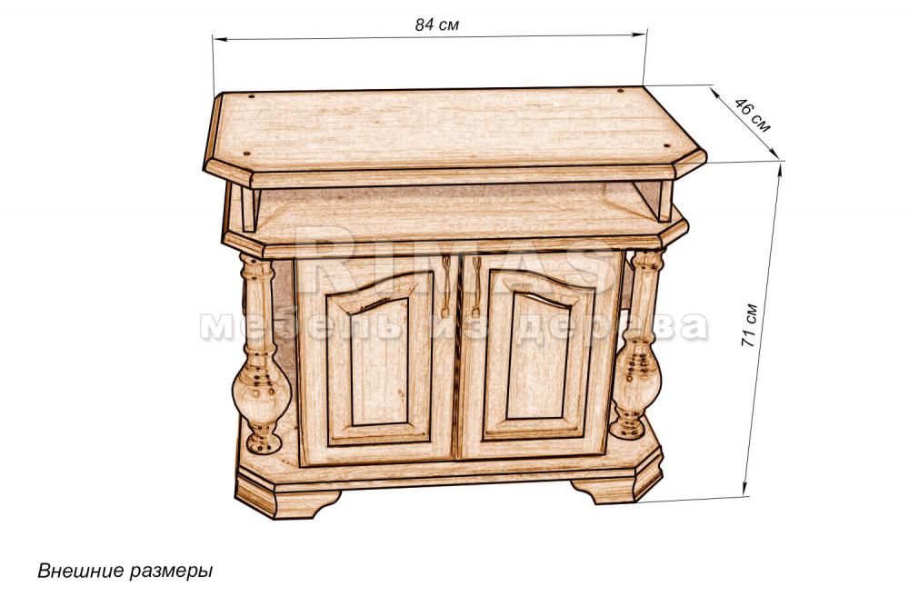 Тумба «Модена тв 2» из массива дерева
