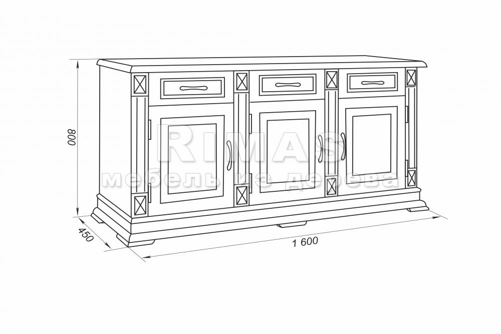Тумба «Овьедо 2» из массива дерева
